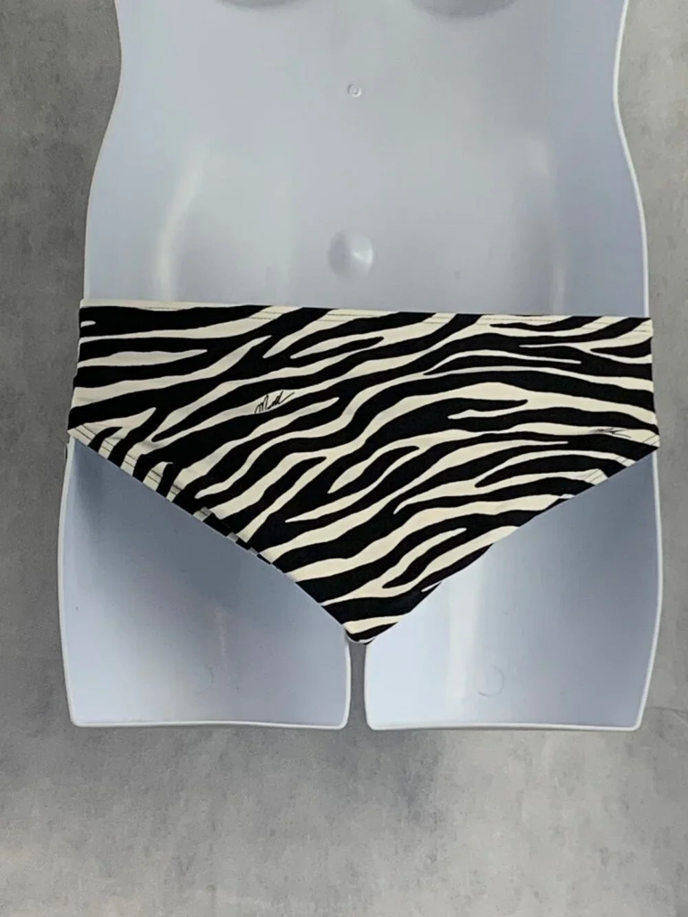 Michael Kors Women's Zebra Animal Print Bikini Swim Bottom, Black White, Medium